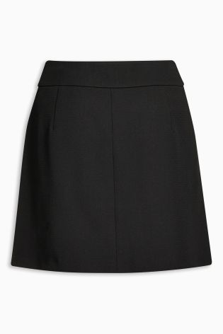 Black Button Mini Skirt